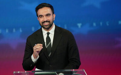 Democratic candidate Zohran Mamdani speaks during a mayoral debate, in New York City, October 16, 2025. (AP Photo/ Angelina Katsanis, Pool)
