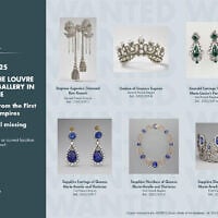 This photo provided October 23, 2025 by Interpol and taken from its website shows the jewels stolen in the Louvre museum in Paris on October 19, 2025. (Interpol via AP)