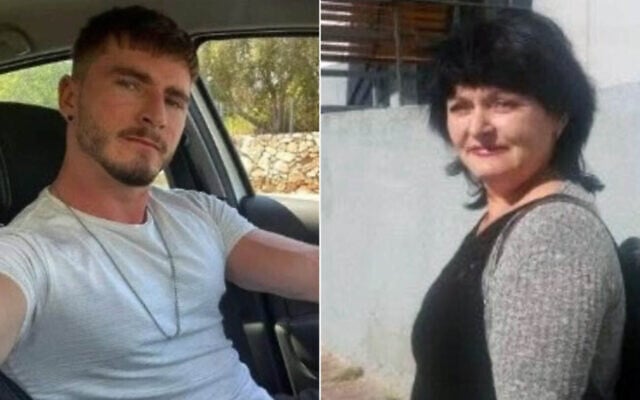 Left: Slava Giler, who was murdered at the Nova music festival on October 7, 2023; right: His mother Yelena Giler, who died by suicide on October 9, 2025. (Courtesy)