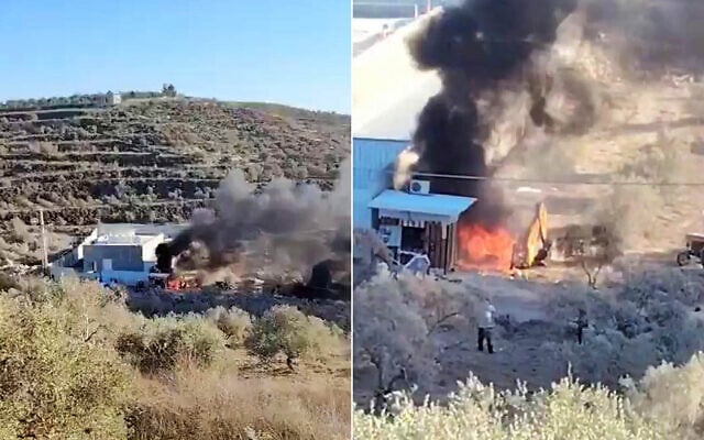 Property torched in a reported settler attack on the Palestinian village of Beit Lid in the West Bank on October 31, 2025. (Social media/X: used in accordance with Clause 27a of the Copyright Law) Property torched in a reported settler attack on the Palestinian village of Beit Lid in the West Bank on October 31, 2025. (Social media/X: used in accordance with Clause 27a of the Copyright Law)