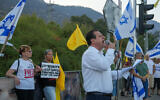 MK Ayman Odeh attends a protest against the Israeli government and for the release of Israeli hostages in the Gaza Strip, at the Goma junction, northern Israel, on August 30, 2025. (Ayal Margolin/Flash90)