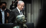 Prime Minister Benjamin Netanyahu attends the opening ceremony of the new Knesset museum, in Jerusalem on August 11, 2025. (Yonatan Sindel/Flash90)