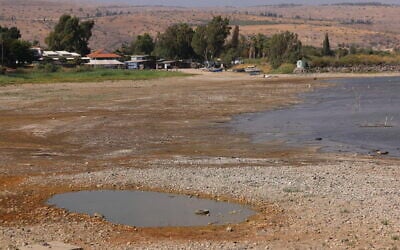 The Sea of Galilee in northern Israel has receded following a dry winter, September 12, 2025. (David Cohen/ Flash90) The Sea of Galilee in northern Israel has receded following a dry winter, September 12, 2025. (David Cohen/ Flash90)