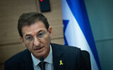 MK Boaz Bismuth, chair of the Foreign Affairs and Defense Committee, leads a committee meeting at the Knesset, September 17, 2025. (Yonatan Sindel/Flash90)