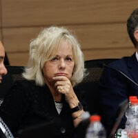Attorney General Gali Baharav-Miara attends a hearing of the Knesset Constitution, Law and Justice Committee  at the parliament in Jerusalem,  September 30, 2025. (Oren Ben Hakoon/Flash90)