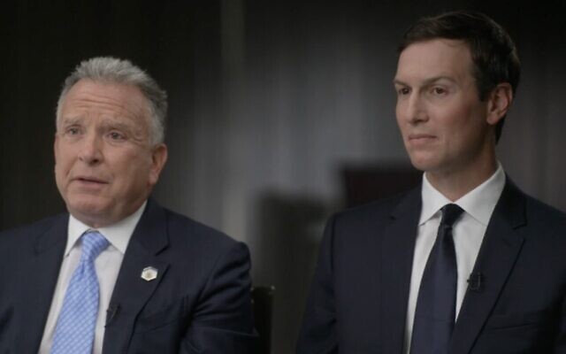 US Special Envoy Steve Witkoff and President Donald Trump's son-in-law Jared Kushner speak with CBS in an excerpt from an interview released on October 17, 2025. (CBS screenshot)