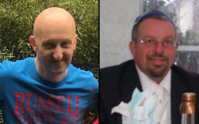 (L) Adrian Daulby and (R) Melvin Cravitz, killed October 2, 2025, during a terror attack on a synagogue in Manchester, England, in undated photos. (Greater Manchester Police/Facebook)