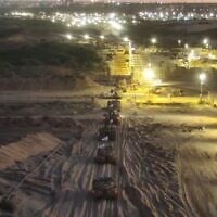 Tanks and armored vehicles of the 188th Armored Brigade roll out of the Gaza Strip, early October 10, 2025. (Amutat Barak 188)