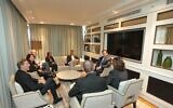 US Secretary of State Marco Rubio (R) meets with the families of slain hostages Itay Chen and Omer Neutra, during his visit to Israel, October 25, 2025. (US Secretary of State Marco Rubio/X)