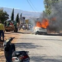 The site of an Israeli airstrike on a Hezbollah operative in the Beqaa Valley area, on October 26, 2025. (Social media:  used in accordance with Clause 27a of the Copyright Law)