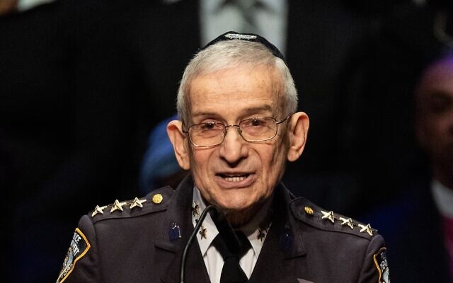 New York City Police Department Chaplain Rabbi Alvin Kass seen giving the invocation at the State of the City Address at the Peter Jay Sharp Theater at Symphony Space in New York City, January 10, 2019. (Michael Brochstein/SOPA Images/LightRocket via Getty Images via JTA) New York City Police Department Chaplain Rabbi Alvin Kass seen giving the invocation at the State of the City Address at the Peter Jay Sharp Theater at Symphony Space in New York City, January 10, 2019. (Michael Brochstein/SOPA Images/LightRocket via Getty Images via JTA)
