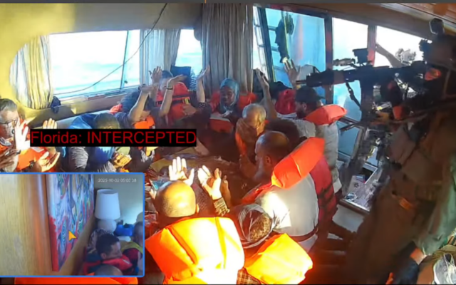 Israeli Navy troops board Global Sumud Flotilla boats in the Mediterranean Sea, early October 2, 2025. (Screenshot: YouTube/Global Sumud Flotilla) Israeli Navy troops board Global Sumud Flotilla boats in the Mediterranean Sea, early October 2, 2025. (Screenshot: YouTube/Global Sumud Flotilla)