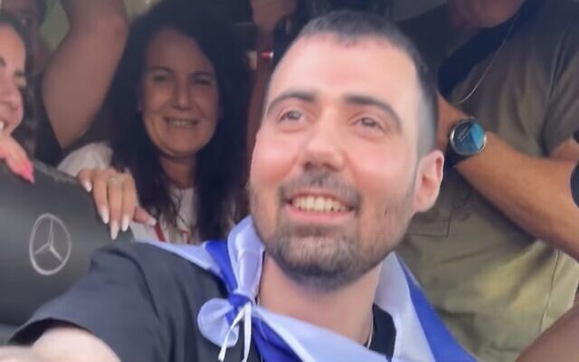 Released hostage Guy Gilboa-Dalal arrives home in Alfei Menashe on October 26, 2025. (Courtesy Guy is Back Home/Instagram) Released hostage Guy Gilboa-Dalal arrives home in Alfei Menashe on October 26, 2025. (Courtesy Guy is Back Home/Instagram)