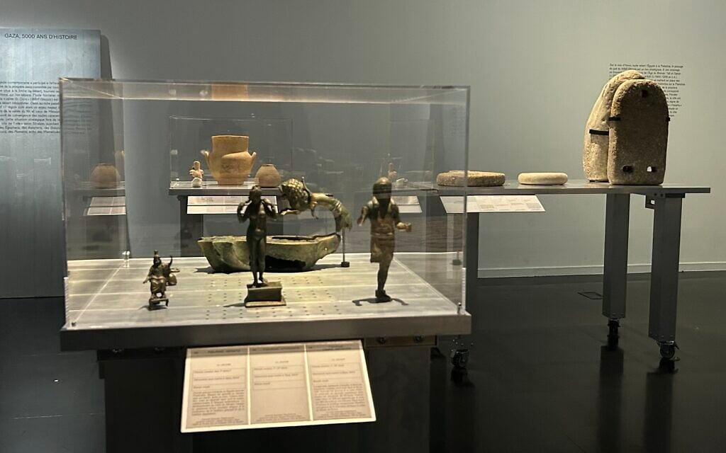 'Treasures Saved from Gaza: 5,000 Years of History,' on display at the Arab World Institute in Paris, September 2025. (Romain Chauvet)