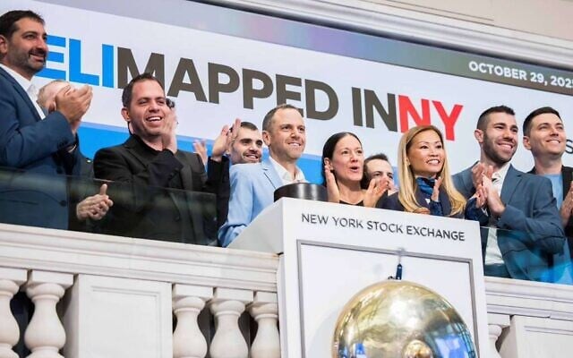 Israeli tech leaders ring the opening bell at the New York Stock Exchange, in New York City, October 29, 2025. (Ohad Kab) Israeli tech leaders ring the opening bell at the New York Stock Exchange, in New York City, October 29, 2025. (Ohad Kab)