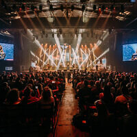 A crowd gathers at the Nova Tribe Community Association’s memorial ceremony in Tel Aviv, commemorating two years since Hamas’s October 7, 2023, massacre at the Nova music festival, October 5, 2025. (Eclipse Media)