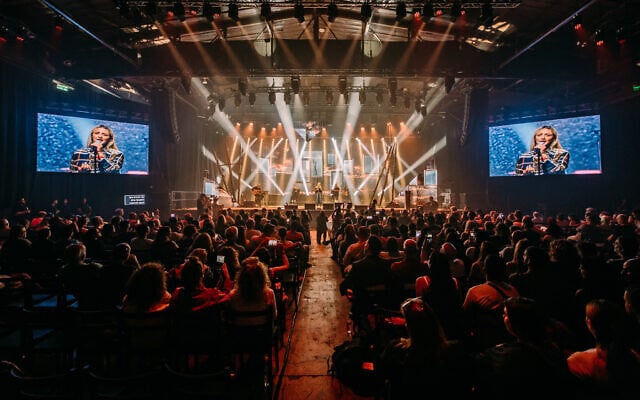A crowd gathers at the Nova Tribe Community Association’s memorial ceremony in Tel Aviv, commemorating two years since Hamas’s October 7, 2023, massacre at the Nova music festival, October 5, 2025. (Eclipse Media)