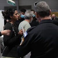 This handout photo from police shows anti-Israel activists from the Global Sumud Flotilla being processed after they were detained while trying to break Israel's maritime blockade on Hamas-ruled Gaza, October 2, 2025. (Israel Police)