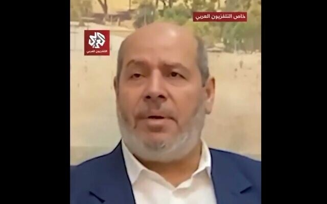 Hamas senior member Khalil al-Hayya interviewed on October 4, 2025 on Al Araby TV. (Screenshot) Hamas senior member Khalil al-Hayya interviewed on October 4, 2025 on Al Araby TV. (Screenshot)