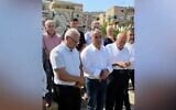 Arraba Mayor Ahmad Nassar (C) speaks at an event memorializing Arab Israelis killed by police in the October 2000 riots, on October 4, 2025. (Screen capture via X, used in accordance with Clause 27a of the Copyright Law)