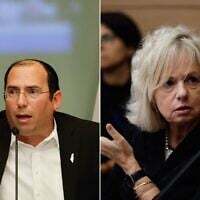 Combination photo showing Religious Zionism MK Simcha Rothman (L) and Attorney General Gali Bahrav-Miara at a Knesset Constitution, Law and Justice Committee meeting, in Jerusalem, September 30, 2025. (Oren Ben Hakoon/Flash90)