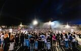 At the end of the Kumu October 7 ceremony in Tel Aviv, on October 7, 2025. (Courtesy Eclipse Media)