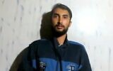 A still image, cleared for publication by the family of Bipin Joshi, from a recording of him discovered in Gaza that shows him in the weeks after his abduction from Israel. (Hostages and Missing Families Forum)