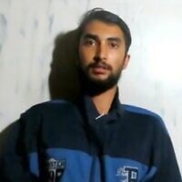 A still image, cleared for publication by the family of Bipin Joshi, from a recording of him discovered in Gaza that shows him in the weeks after his abduction from Israel. (Hostages and Missing Families Forum)