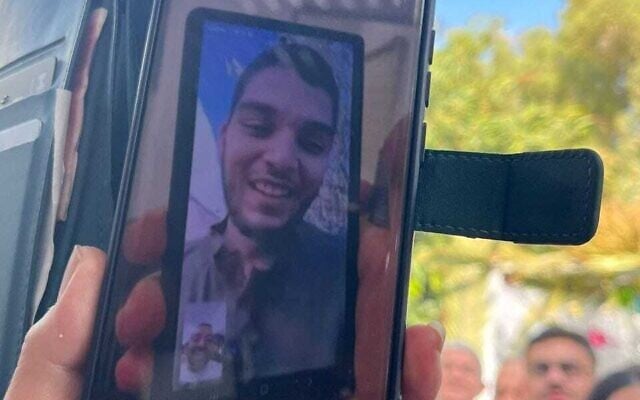 An image of hostage Yosef Haim Ohana in a video call while he still in Hamas captivity on October 13, 2025 (Courtesy)