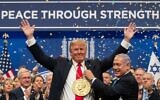 In an AI-generated image published October 9, 2025, US President Donald Trump (center) wears an oversized Nobel Peace Prize medal as Prime Minister Benjamin Netanyahu stands at his side. (X/Prime Minister of Israel)