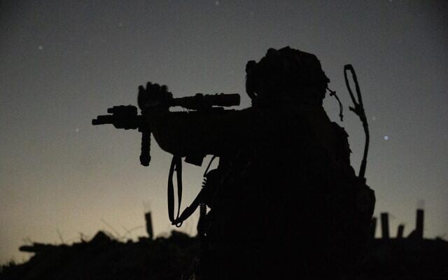 An Israeli soldier operating in Gaza in an undated handout photo issued on October 24, 2025. (Israel Defense Forces)