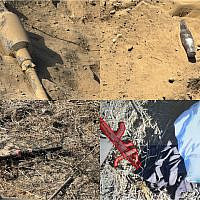 Weapons left behind by Hamas operatives following an attempted raid on an army post in central Gaza, October 8, 2025. (Israel Defense Forces)
