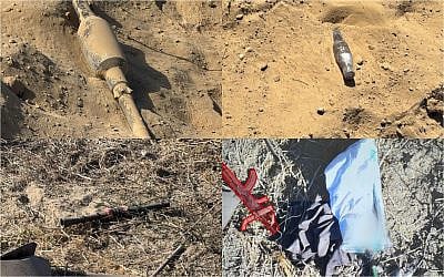 Weapons left behind by Hamas operatives following an attempted raid on an army post in central Gaza, October 8, 2025. (Israel Defense Forces)