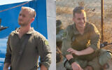 Maj. Yaniv Kula (left) and Staff Sgt. Itay Yavetz, who were killed in an attack in the southern Gaza Strip on October 19, 2025. (Israel Defense Forces)