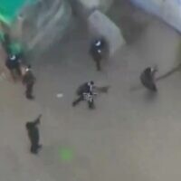 Hamas gunmen are seen launching an attack on a rival armed group in the Khan Younis area of southern Gaza, October 3, 2025. (Israel Defense Forces)