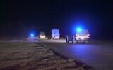 Police escort the caskets said to contain the bodies of two hostages from the Gaza border to the Abu Kabir forensic institute in Tel Aviv, early October 19, 2025. (Israel Police)