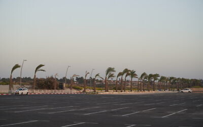 The renovated parking lot at Zikim Beach in southern Israel on October 21, 2025. (Charlie Summers/Times of Israel)
