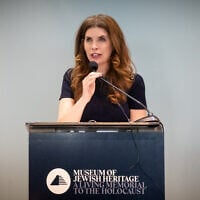 New York City Councilmember Julie Menin at the Museum of Jewish Heritage Holocaust museum, in New York City, May 23, 2024. (Luke Tress/Times of Israel)
