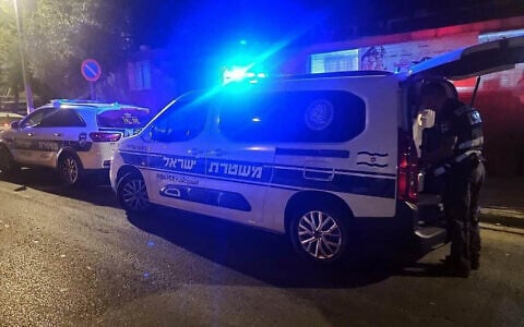 Illustrative: A police car is seen in Jaffa on November 8, 2025. (Israel Police)
