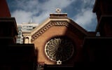 The Star of David stands atop the Park East Synagogue, March 3, 2017 in New York City. (Drew Angerer/Getty Images/AFP)