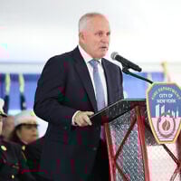 FDNY Fire Commissioner Robert Tucker speaks during a World Trade Center Memorial Wall dedication at the FDNY Headquarters on September 9, 2025 in New York City. (Michael M. Santiago /Getty Images via AFP)
