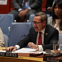 US Ambassador to the United Nations Mike Waltz speaks at a Security Council meeting on the situation in the Middle East, including the question of Palestinian statehood, during the United Nations (UN) General Assembly on September 23, 2025, at UN headquarters in New York City. (SPENCER PLATT/ Getty Images via AFP)