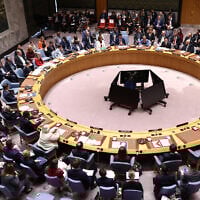US Secretary of State Marco Rubio (seated at table, 3R) speaks during a United Nations Security Council ministerial meeting on Ukraine at UN headquarters in New York on September 23, 2025. (Charly Triballeau/Pool/AFP)