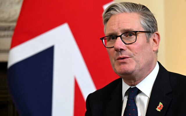 Britain's Prime Minister Keir Starmer at 10 Downing Street in central London on October 29, 2025. (Leon Neal / POOL / AFP)