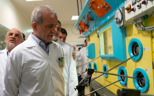 Iranian President Masoud Pezeshkian visiting the Atomic Energy Organization of Iran, in Tehran, November 2, 2025. (Handout / Iranian Atomic Organization (IAEO) / AFP) Iranian President Masoud Pezeshkian visiting the Atomic Energy Organization of Iran, in Tehran, November 2, 2025. (Handout / Iranian Atomic Organization (IAEO) / AFP)