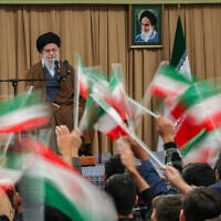 Iran's Supreme Leader Ayatollah Ali Khamenei addresses a meeting with students in Tehran on November 3, 2025. (Photo by KHAMENEI.IR / AFP)
