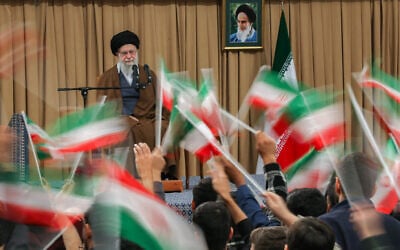 Iran's Supreme Leader Ayatollah Ali Khamenei addresses a meeting with students in Tehran on November 3, 2025. (Photo by KHAMENEI.IR / AFP)