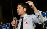 Minneapolis Mayor Jacob Frey speaks at an Election Night party on November 4, 2025 in Minneapolis, Minnesota. (Stephen Maturen/Getty Images/AFP)