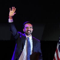 New York City mayoral candidate Zohran Mamdani celebrates victory during an election night event at the Brooklyn Paramount Theater in Brooklyn, New York on November 4, 2025. (ANGELA WEISS / AFP)