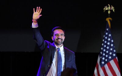 New York City mayoral candidate Zohran Mamdani celebrates victory during an election night event at the Brooklyn Paramount Theater in Brooklyn, New York on November 4, 2025. (ANGELA WEISS / AFP)